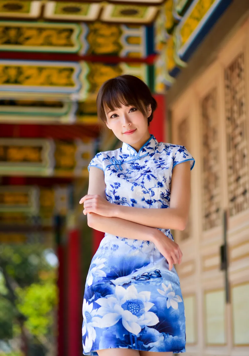 [Mzsock] NO.189 Miao Wanyu floral short cheongsam with high heels and beautiful legs street photography#[68P]-58