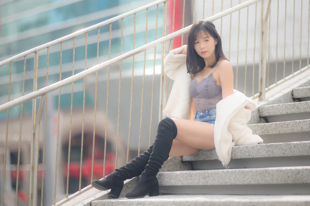 [Mzsock] NO.215 YoYo denim shorts and boots street photography#[105P]-45